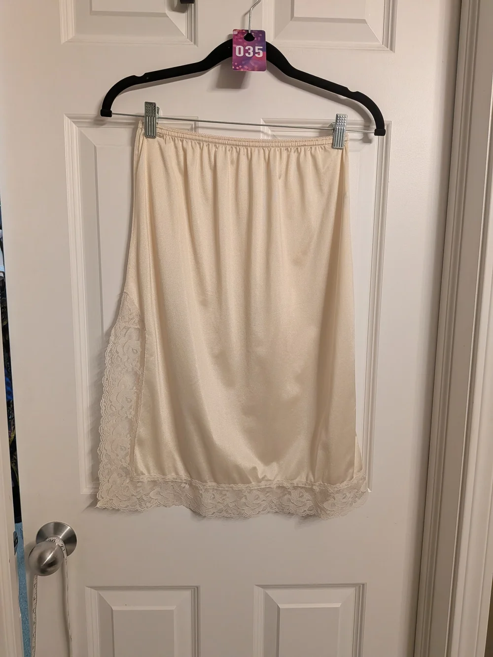 Vintage Mel-lin Lace-Trim Half Slip - Cream
